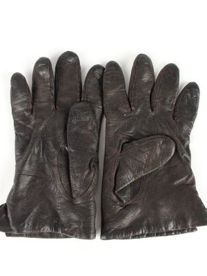 Leather Gloves Lined Vintage Womens 8" Brown -G401-151567