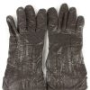 Leather Gloves Lined Vintage Mens Black -G314-0