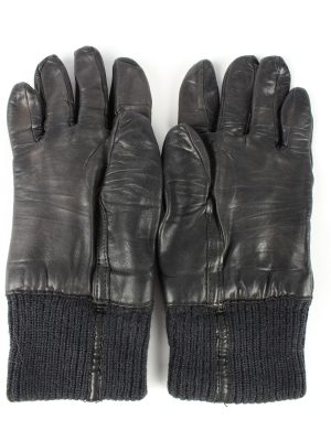 Leather Motorcycle Gloves Lined Vintage Mens 8" Black -G415-151741