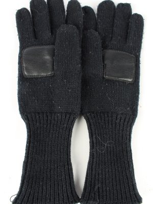 Leather Gloves Vintage Womens 7" Black -G430-151786