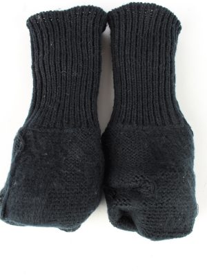 Leather Gloves Vintage Womens 7" Black -G430-151787