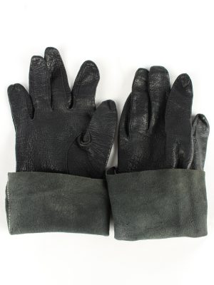 Leather Gloves Vintage Womens Black -G336-151068