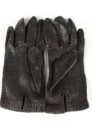 Leather Gloves Vintage Womens Black -G344-151099