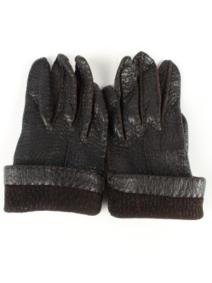 Leather Gloves Vintage Womens Black -G344-151100