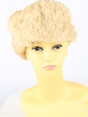 Furry Lined Hat Vintage Womens Light Brown -HAT1891-0