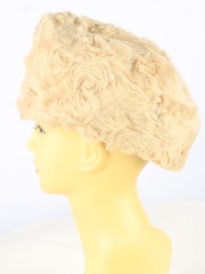 Furry Lined Hat Vintage Womens Light Brown -HAT1891-152078