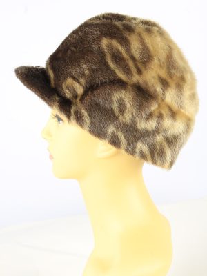 Leopard Pattern Furry Hat Vintage Womens Brown -HAT1894-152090