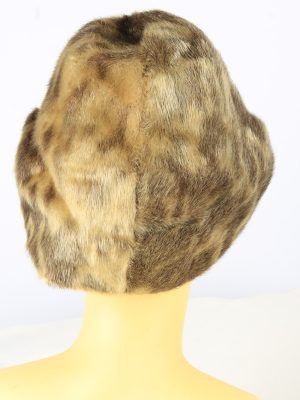 Leopard Pattern Furry Hat Vintage Womens Brown -HAT1894-152091