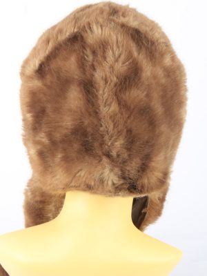 Faux Fur Hat With Scarf Vintage 1990s Womens Brown -HAT1921-152202