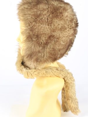 Faux Fur Hat With Scarf Vintage 1990s Womens Brown -HAT1922-152205