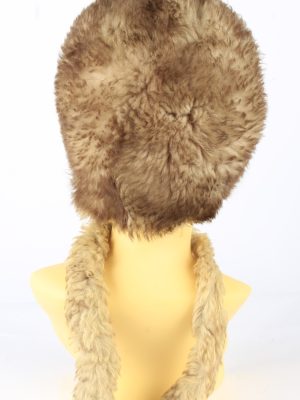 Faux Fur Hat With Scarf Vintage 1990s Womens Brown -HAT1922-152206