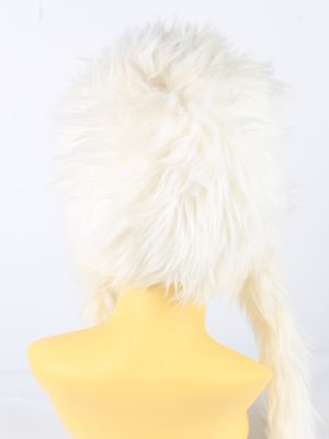 Faux Fur Hat With Scarf Vintage 1990s Womens White -HAT1926-152222