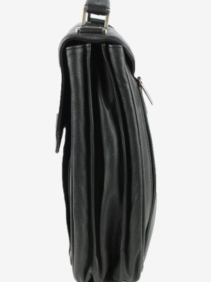 C. Combertri Leather Briefcase Bag Unisex Vintage 1990s Black -BG1188-154611