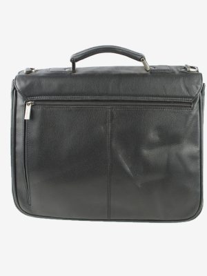 C. Combertri Leather Briefcase Bag Unisex Vintage 1990s Black -BG1188-154612
