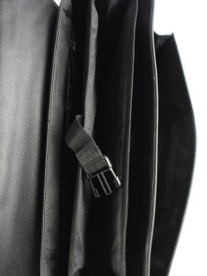 C. Combertri Leather Briefcase Bag Unisex Vintage 1990s Black -BG1188-154613