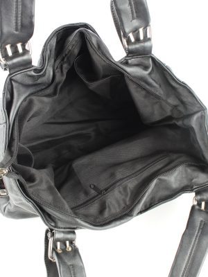 Leather Hand Bag Womens Vintage 1990s Black -BG1200-154661