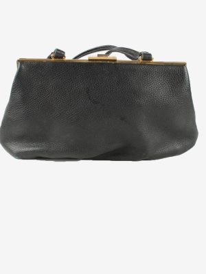 Leather Mini Hand Bag Womens Vintage 1990s Black -BG1216-154724