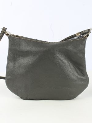 Leather Mini Shoulder Bag Womens Vintage 1990s Grey -BG1227-154891