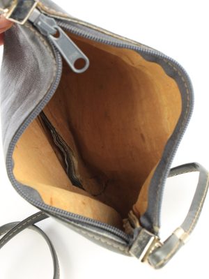 Leather Mini Shoulder Bag Womens Vintage 1990s Grey -BG1227-154892