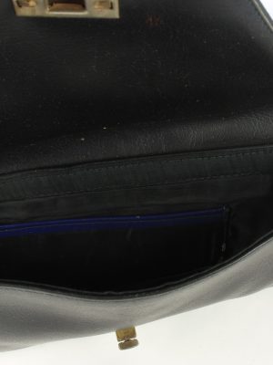 Leather Mini Hand Bag Purse Womens Vintage 1990s Black -BG1237-154932