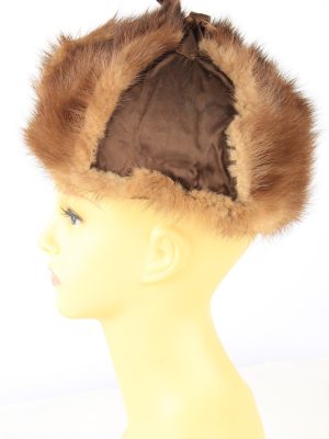 Russian Fur Cossack Hat Vintage Womens 1980s Brown -HAT1865-151884