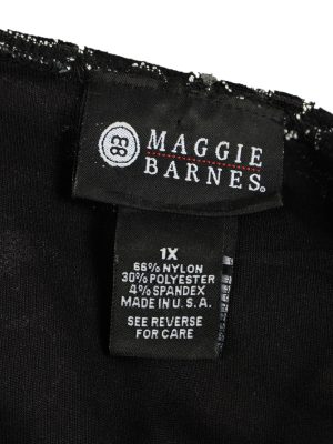 Sequined Beaded Top Blouse Vintage Womens 80s 1X Black -LB347-150309