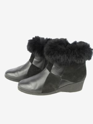 Marco Leather Zipped Boots Vintage Womens Black -S839-154439