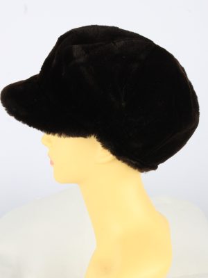 Winter Furry Cap Hat Vintage Womens 1990s Brown -HAT1742-150924
