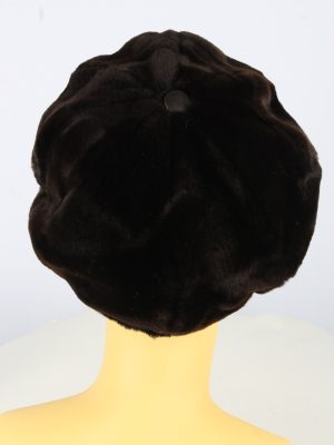 Winter Furry Cap Hat Vintage Womens 1990s Brown -HAT1742-150925