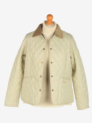 Womens Barbour Quilted Jacket Vintage Size L Beige C2407-157403