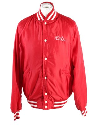Baseball Jacket USA College Satin Bomber Vintage Size XL Red C1754-0