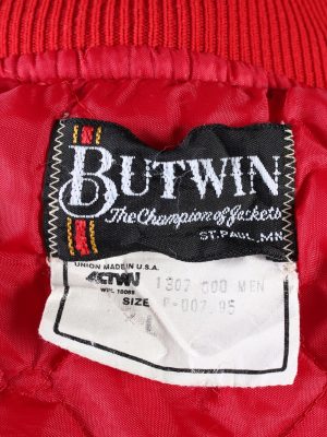 Baseball Jacket USA College Satin Bomber Vintage Size XL Red C1754-156353