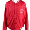 Baseball Jacket USA College Satin Bomber Vintage Size XL Red C1755-0