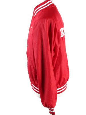 Baseball Jacket USA College Satin Bomber Vintage Size L Red C1756-156359