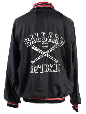 Baseball Jacket USA College Satin Bomber Vintage Size XL Black C1757-156364
