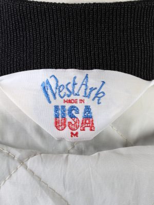 Baseball Jacket USA College Satin Bomber Vintage Size M Black C1760-156376