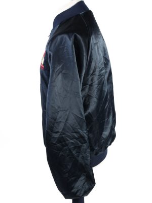 Baseball Jacket USA College Satin Bomber Vintage Size L Dark Blue C1763-156387