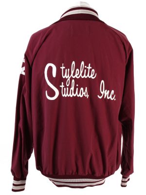 Baseball Jacket USA College Satin Bomber Vintage Size XL Bordeaux C1765-156396