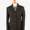 Womens Blazer Jacket Vintage Size 44 Dark Brown -HT2897-0