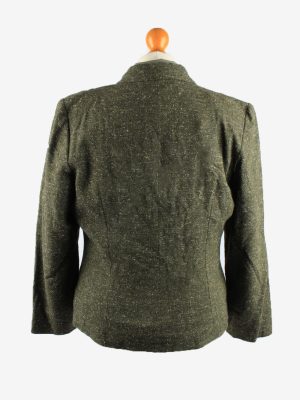 Womens Blazer Jacket Vintage Size UK 12/14 Green -HT2900-155160