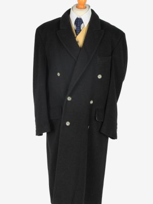 Mens Cashmere Coat Classic Vintage Size XXL Dark Grey C2354-0