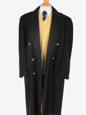 Mens Cashmere Coat Classic Vintage Size XXL Dark Grey C2354-157132