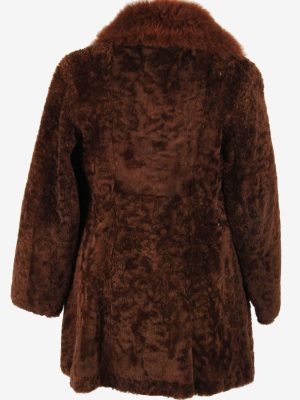 Womens Natural Real Fur Coat Gorgeous Vintage Size M Dark Brown C2616-158769