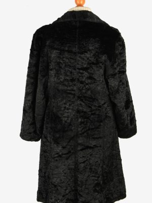 Womens Luxur Lightweight Fur Long Coat Elagant Vintage Size L Black C2620-159437
