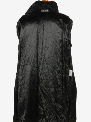 Womens Luxur Lightweight Fur Long Coat Elagant Vintage Size L Black C2620-159438
