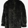 Womens Leopard Pattern Lightweight Fur Coat Luxury Vintage Size XL Dark Grey C2621-0