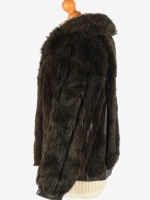 Womens Fluffy Luxury Lightweight Fur Coat Gorgeous Vintage Size S Dark Brown C2632-158848