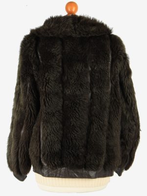 Womens Fluffy Luxury Lightweight Fur Coat Gorgeous Vintage Size S Dark Brown C2632-158849