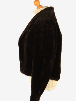 Womens Wonderfull Luxury Teddy Bear Icon Fur Coat Elagant Vintage Size S Dark Chocolate C2633-158853