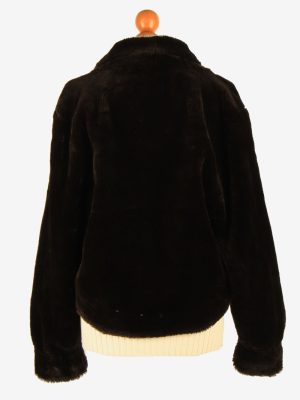 Womens Wonderfull Luxury Teddy Bear Icon Fur Coat Elagant Vintage Size S Dark Chocolate C2633-159503